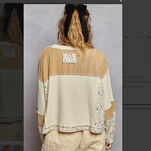 POL “ Mia 2 “ POL V-Neck Double Gauze Woven Top 24 - Picture 4 of 6